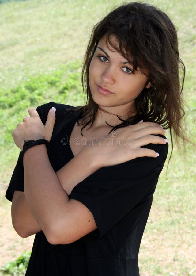 Girl in black dress stock photo. Image of model, glamour - 33743390