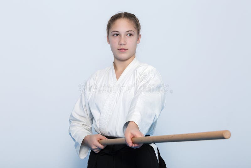 A Ninja Man is Practicing Fighting with a Bamboo Fighting Stick. Stock  Image - Image of anger, aggression: 106320451