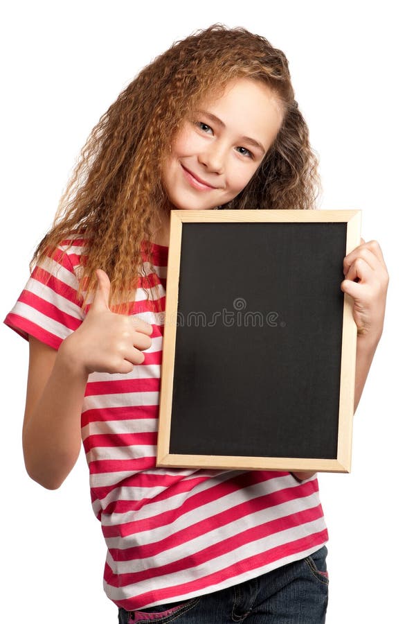 Girl with blackboard