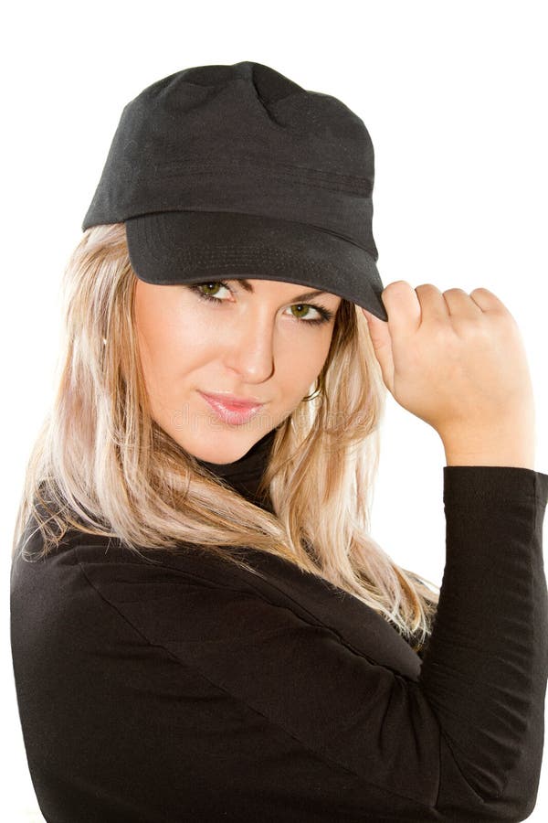 Girl with Blonde Hair in Cap Stock Image Image of beautiful