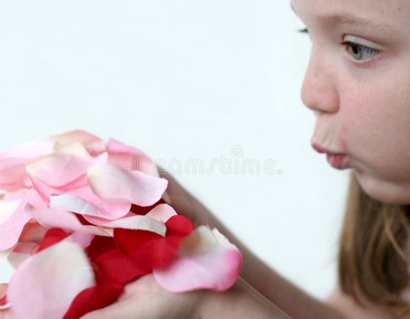 Girl And Rose Petals Picture. Image 3175321