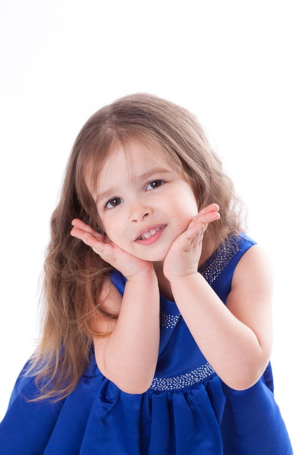 Girl in blue dress