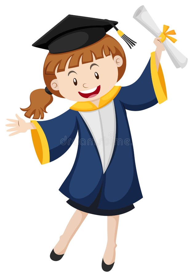 Girl Graduation Gown Stock Illustrations – 1,692 Girl Graduation Gown ...