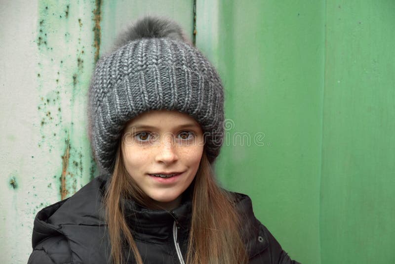 Girl with bobble hat stock image. Image of girl, beautiful - 86500341