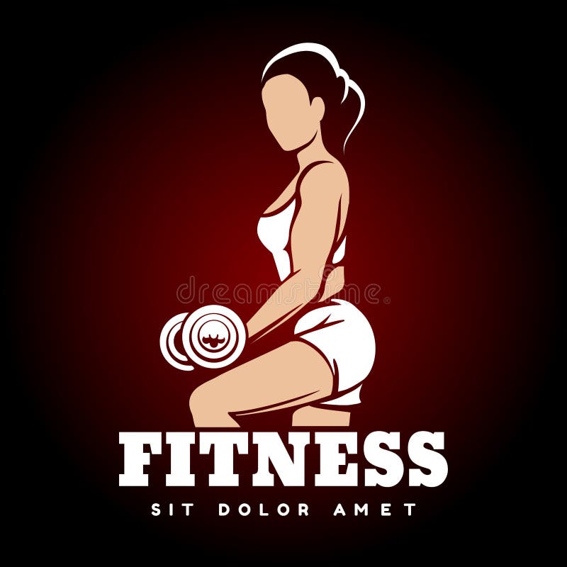 Girl Bodybuilder Emblem vector illustration Girl Bodybuilder Emblem vector illustration