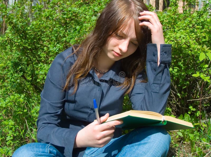 The girl with book