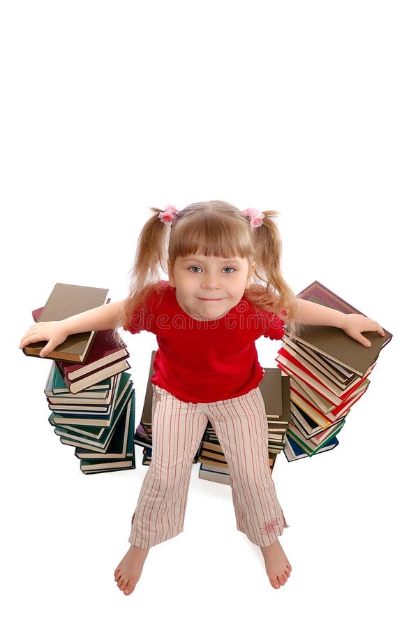 The girl with books