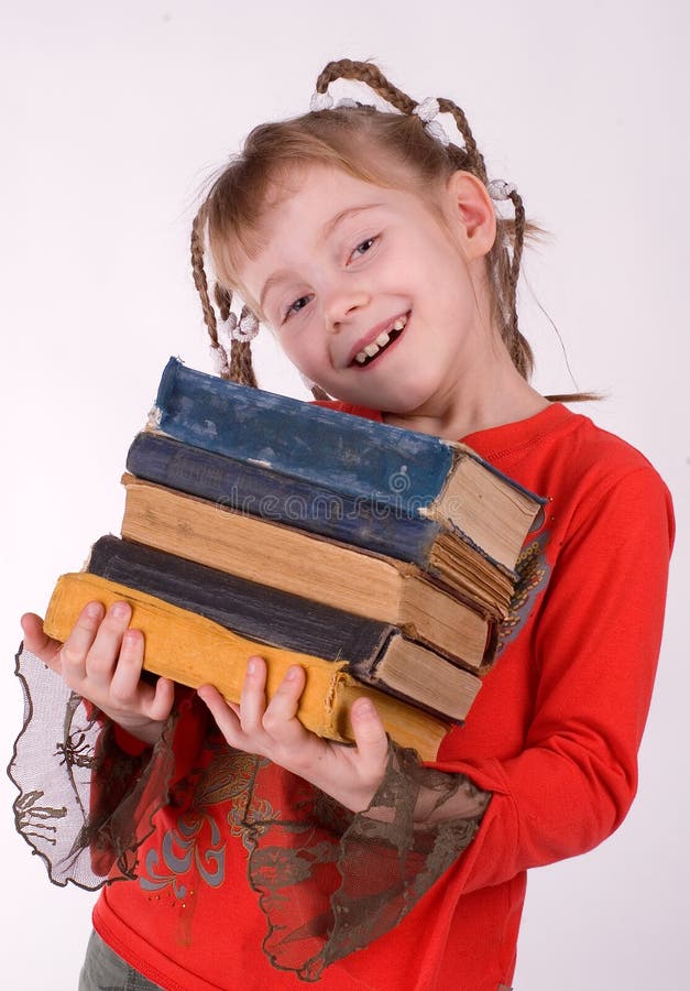 The girl with books