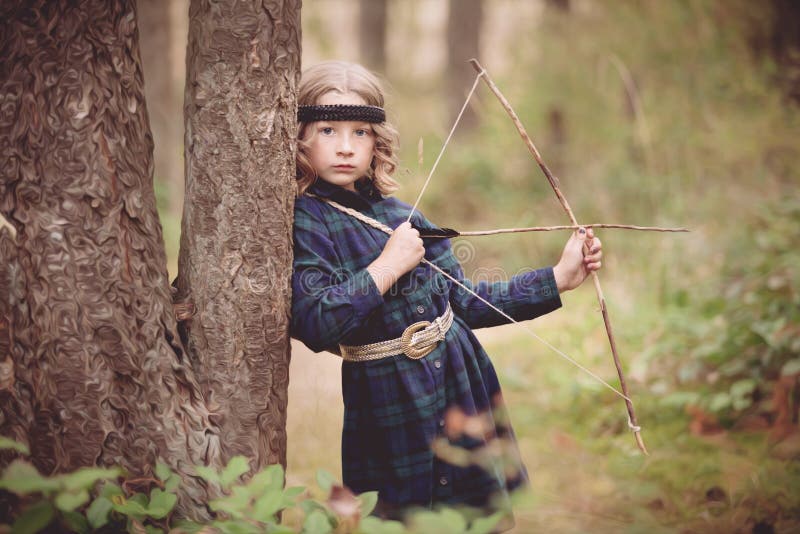 Girl with Bow and Arrows stock image. Image of beauty 33441819