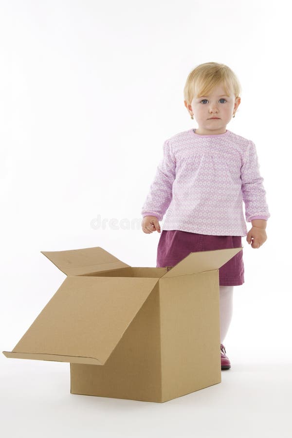 Girl With Box. Picture Image 16119708