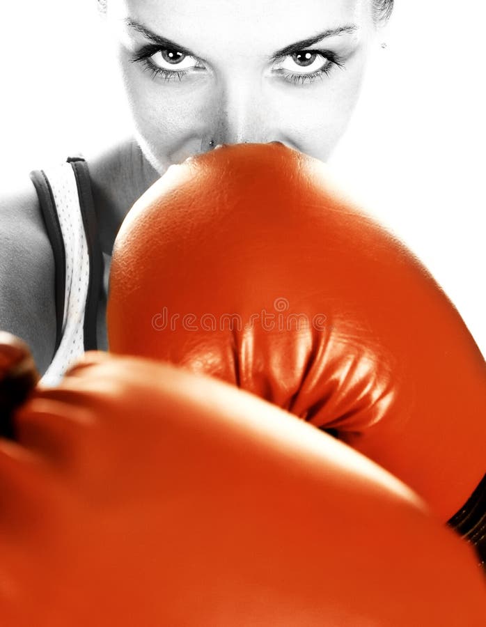 Girl with boxing gloves