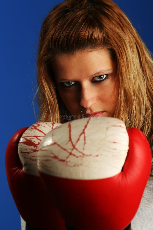 Girl with boxing gloves stock photo. Image of isolated 39652872