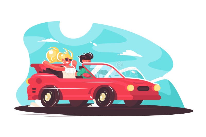 Girl with boy having fun time together vector illustration Girl with boy having fun time together vector illustration