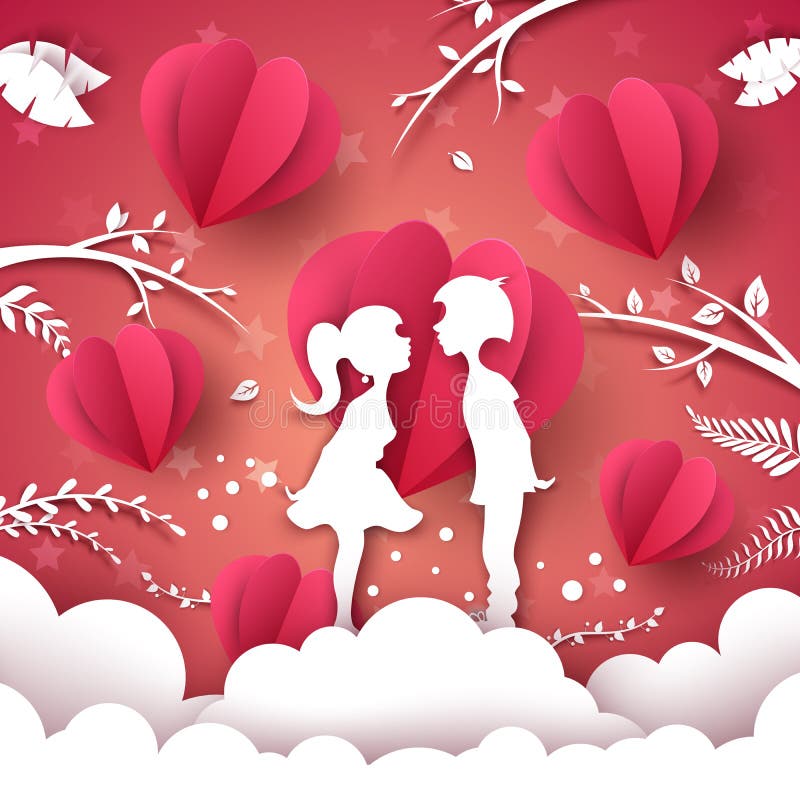 Girl And Boy Love Each Other. Stock Vector - Illustration ...