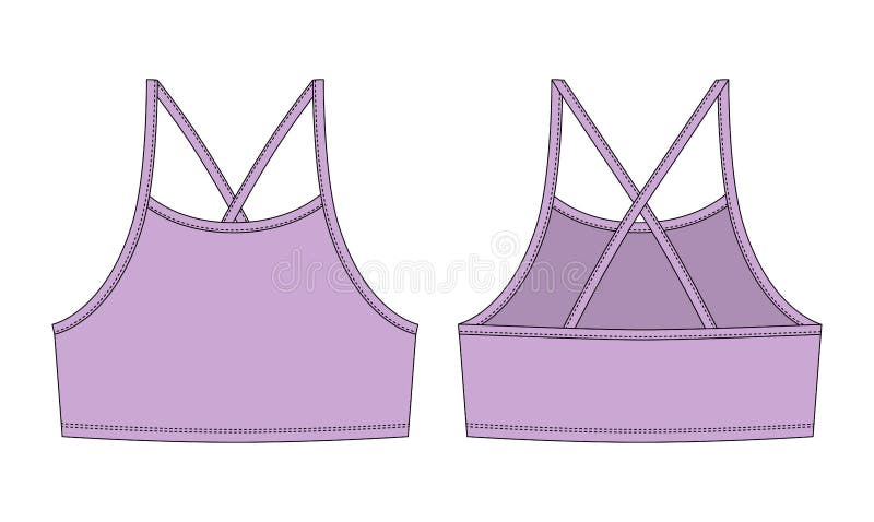 Girl Bralette Technical Sketch. Pastel Purple Color Stock Vector -  Illustration of girl, garment: 264355105