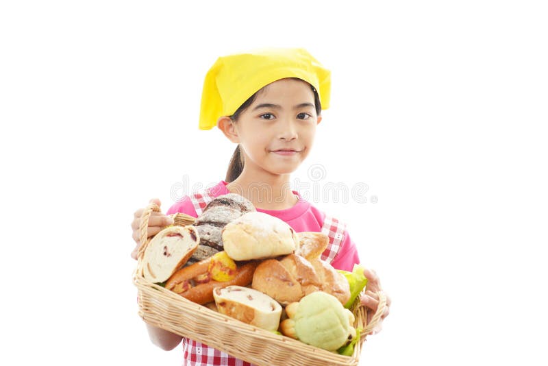 Girl with bread stock photo. Image of breakfast, girl 39730616