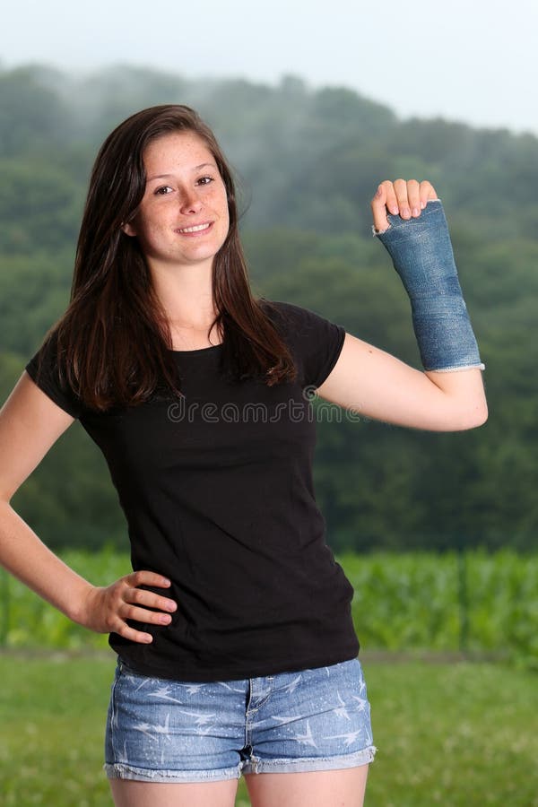 Girl Broken Arm Stock Photo Image 48969676