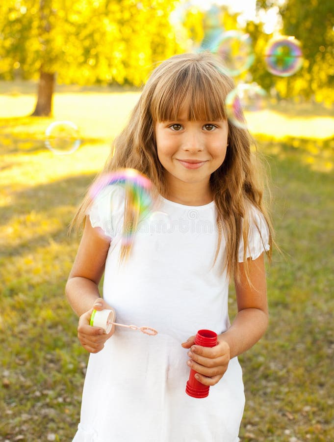 Girl with bubbles stock photo. Image of beautiful, years - 21110604