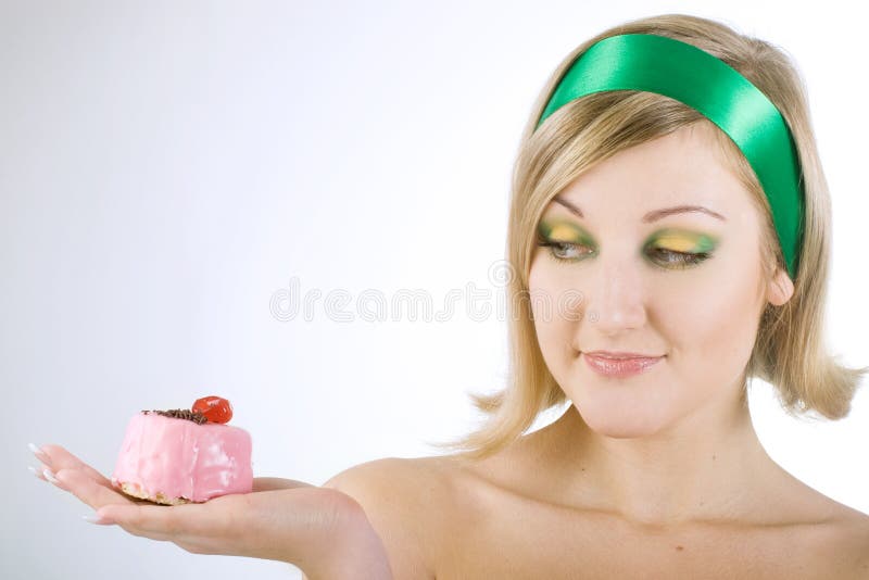 Girl With Cake Picture. Image 7749077