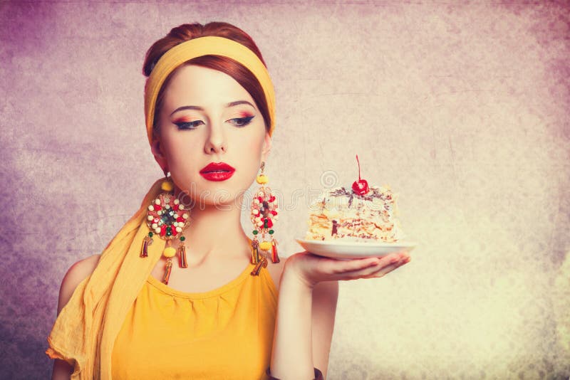 girl with cake