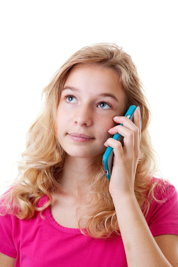 Girl is Calling on Mobile Phone Loking Sad Stock Image - Image of