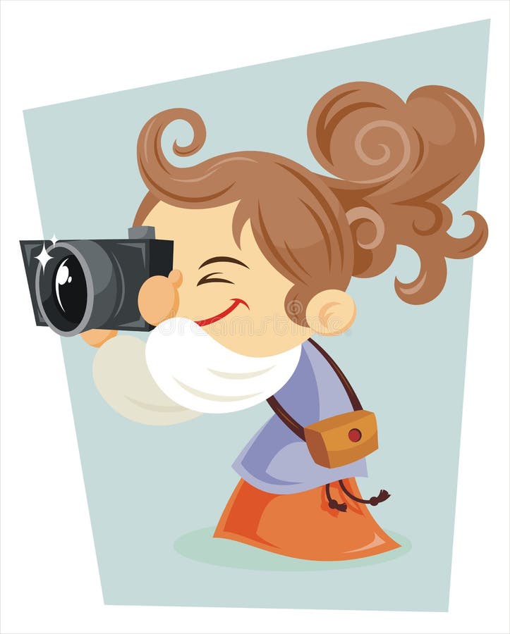 Girl with camera stock vector. Illustration of lifestyle 7573016