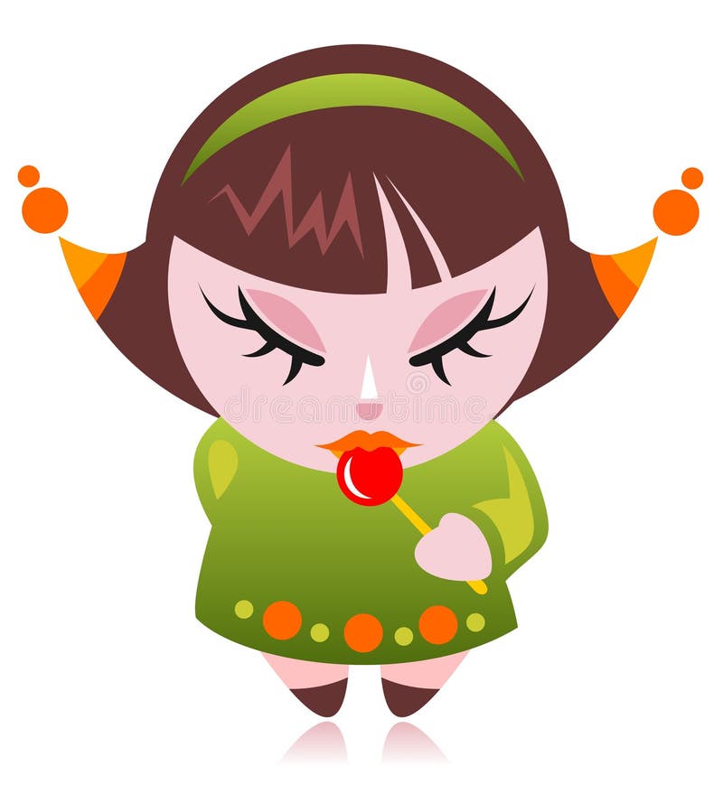 Girl in a Candy land stock illustration. Illustration of colorful