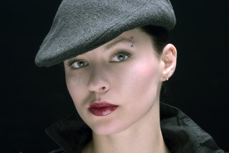 Girl with cap stock photo. Image of sensuality, look, view 887452