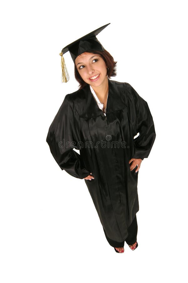 Girl in cap and gown stock image. Image of background, attire - 372661