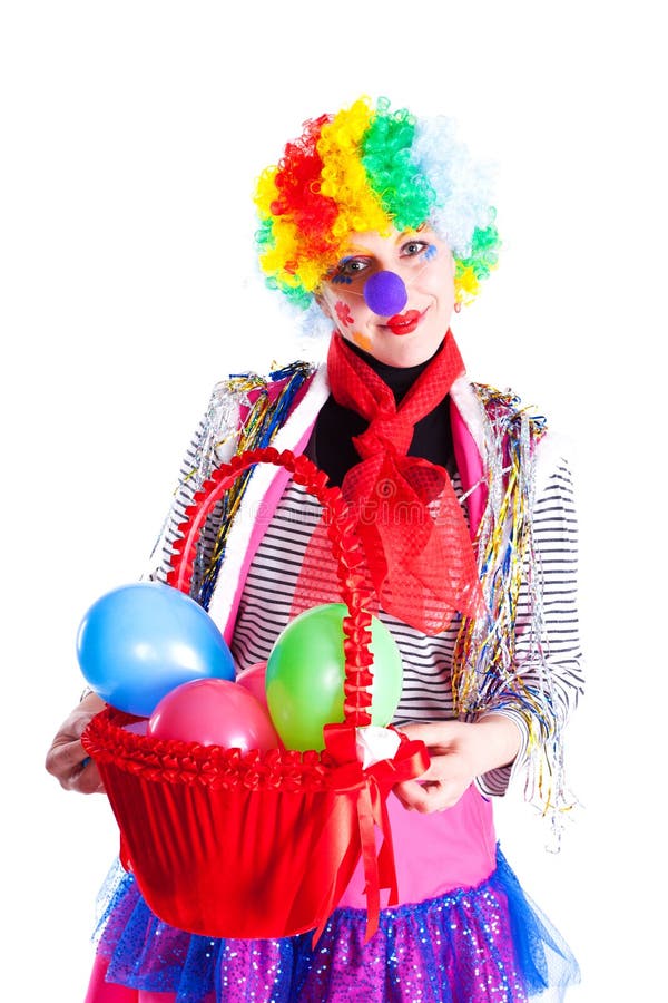 Girl in carnival costumes with a basket