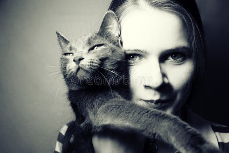 Girl and cat