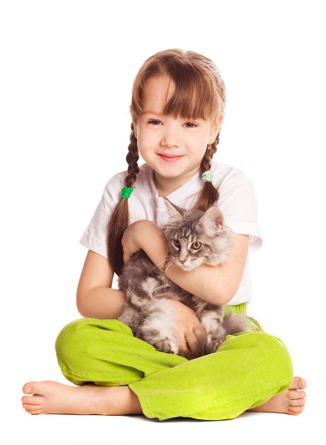 Girl with a cat