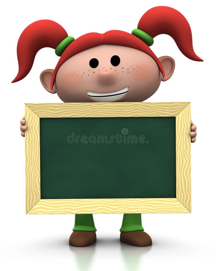 Girl with chalkboard