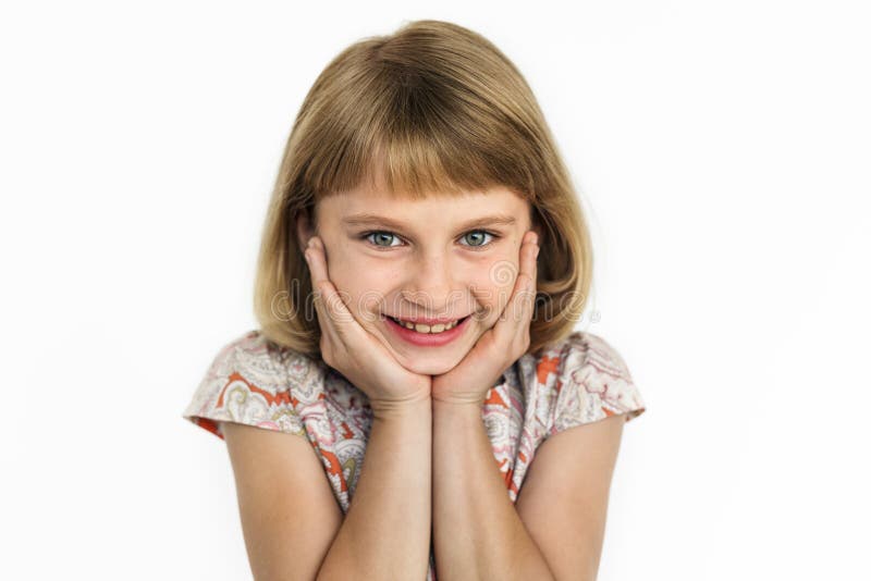 Girl Cheerful Studio Portrait Concept royalty free stock image