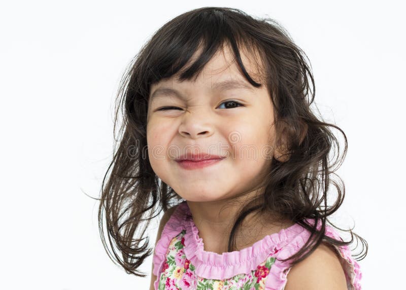 Girl Cheerful Studio Portrait Concept stock photo