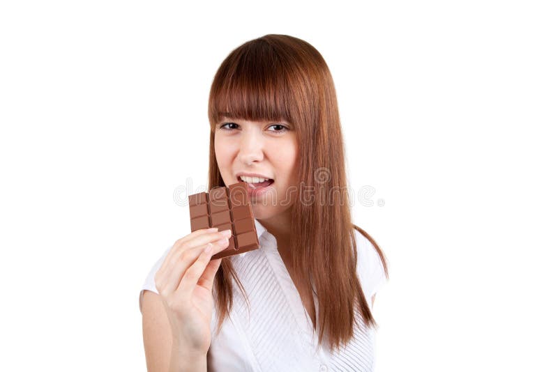 The girl with a chocolate