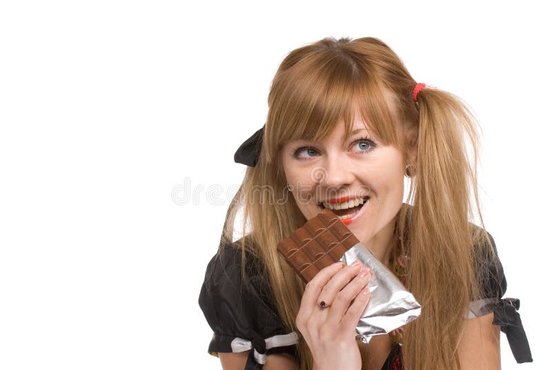 The girl with chocolate