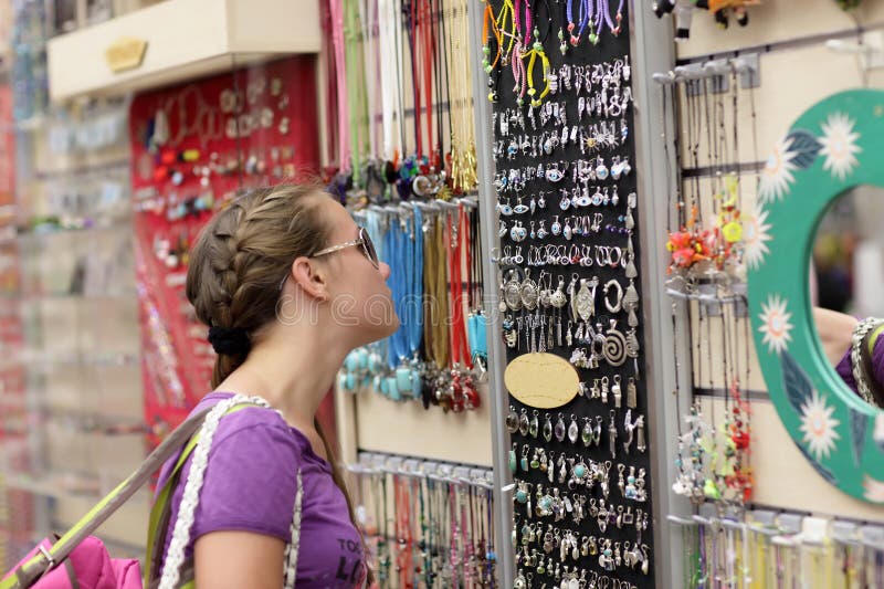 Girl choosing souvenir