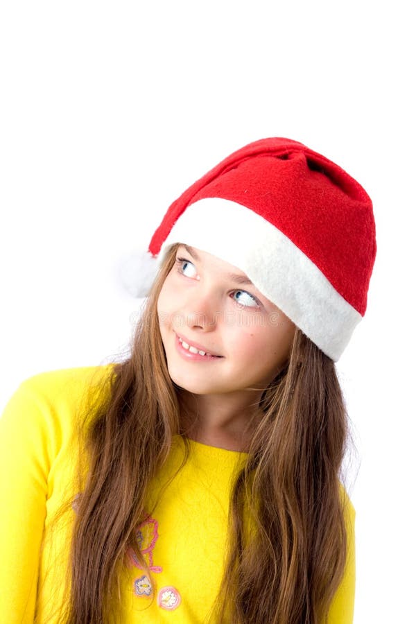 Girl in christmas cap