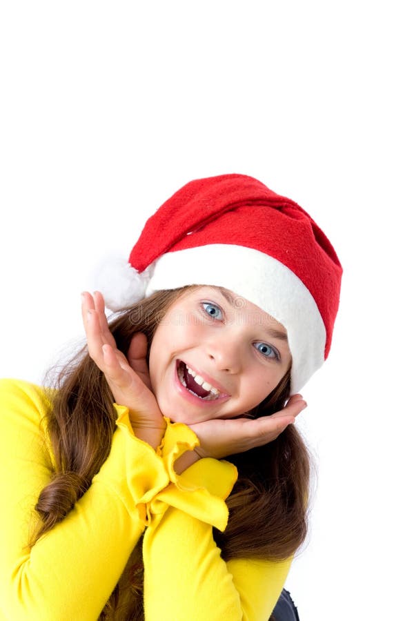 Girl in christmas cap