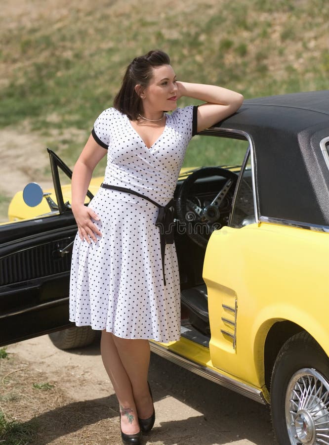 Girl and classic car stock photo. Image of happy, beautiful 16770272