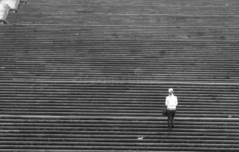 Girl climbing stairs