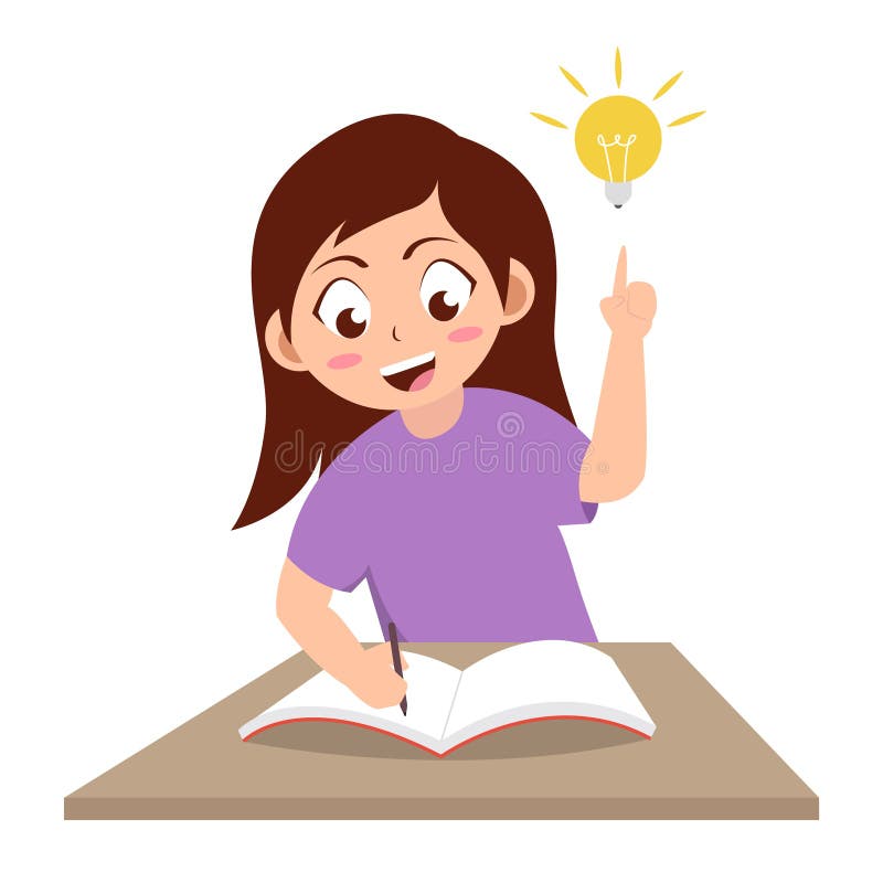 Girl Confused Doing Homework, Cartoon Vector Illustration Stock Vector -  Illustration of comic, kids: 196498706