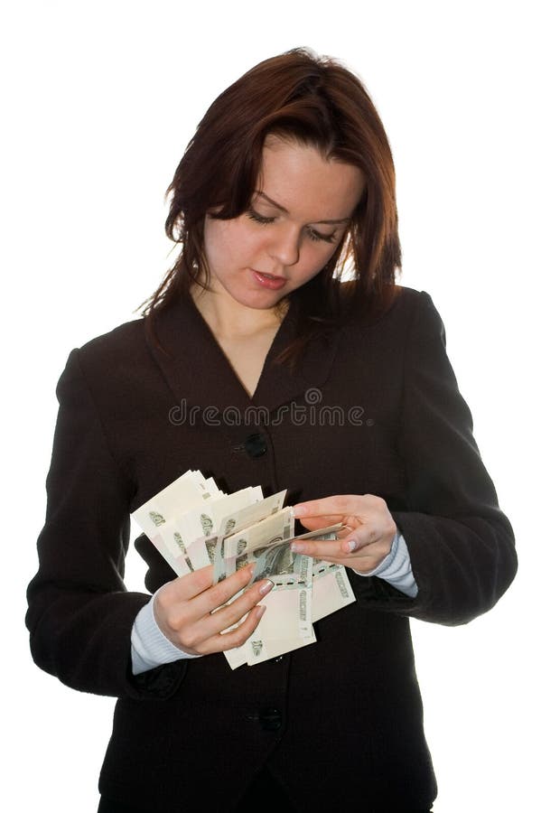 Girl considers the money