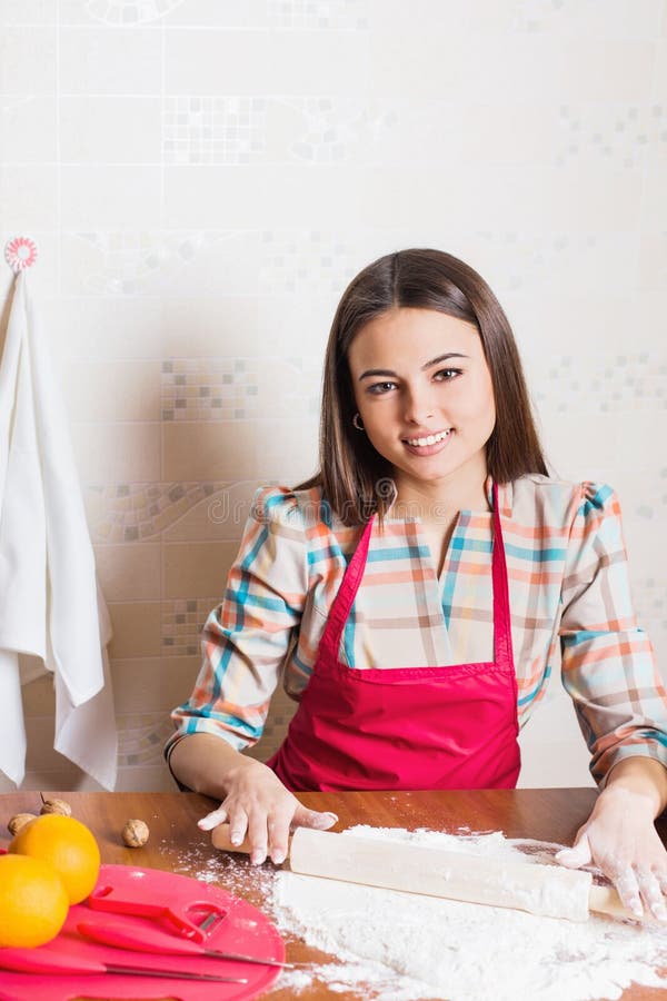 Girl Cooking Cake in Kitchen Stock Photo Image of cook, backing 38591072