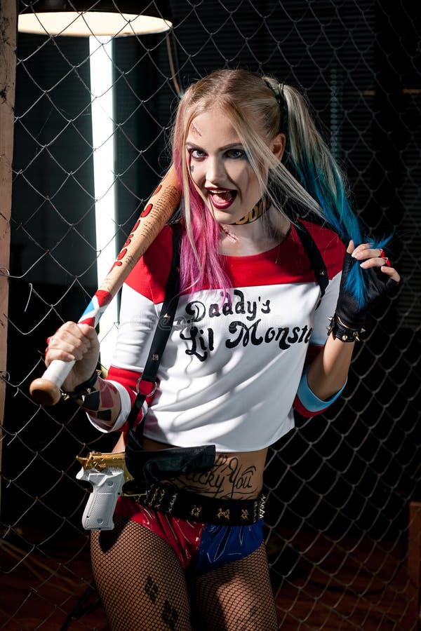 Girl in costume Harley. stock photo. Image of dress, prank - 83095916