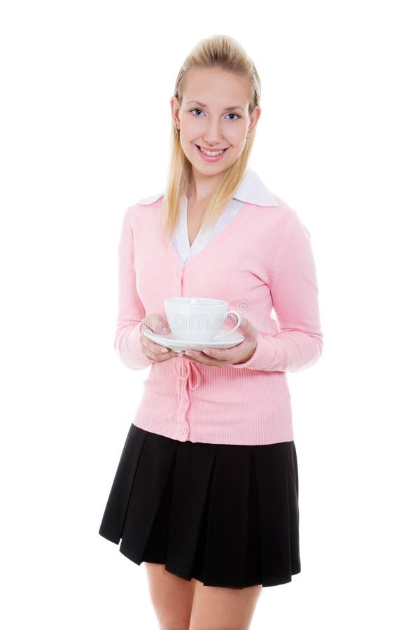 Girl with Cup of Tea/coffee Stock Image Image of happy, happiness