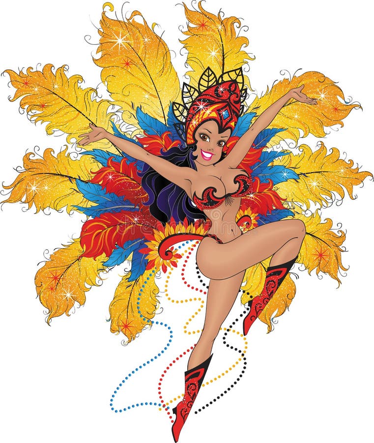 Girl dancer in the Brazilian carnival. royalty free illustration Girl dancer in the Brazilian carnival. royalty free illustration
