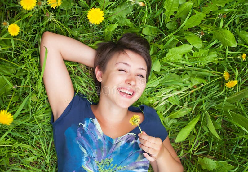 Girl on dandelion