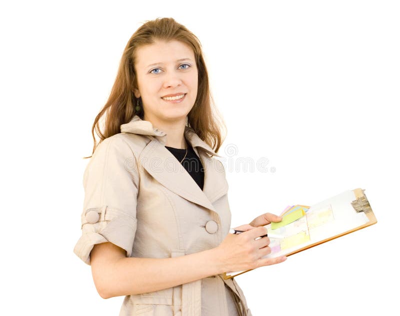 Girl Designer with a Paint Roller To the Wall Stock Image Image of